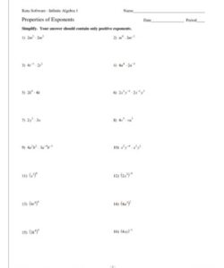 Properties Of Exponents Worksheet PDF - Free Download (PRINTABLE)