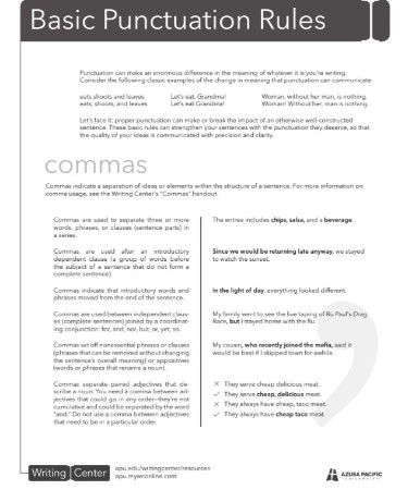 Punctuation Chart PDF