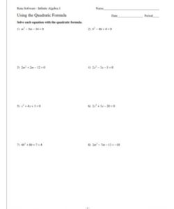 Quadratic Formula Worksheet PDF - Free Download (PRINTABLE)