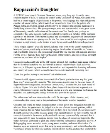 Rappaccini's Daughter PDF