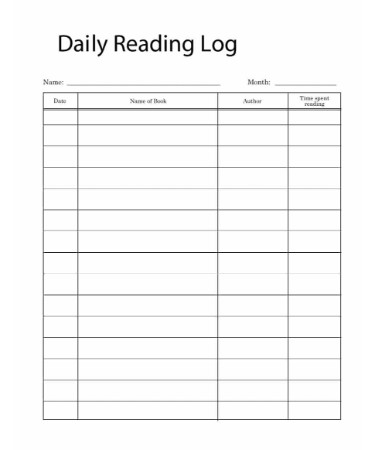 Reading Log Template PDF - Free Download (PRINTABLE)