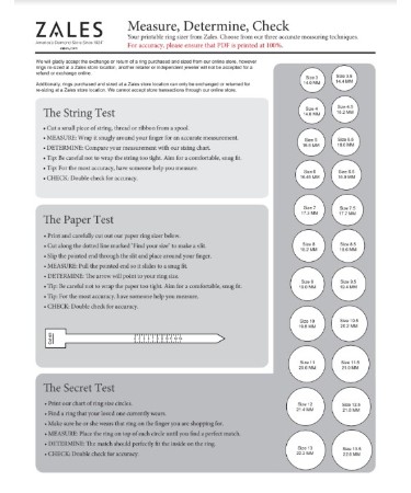 Ring Size Chart PDF