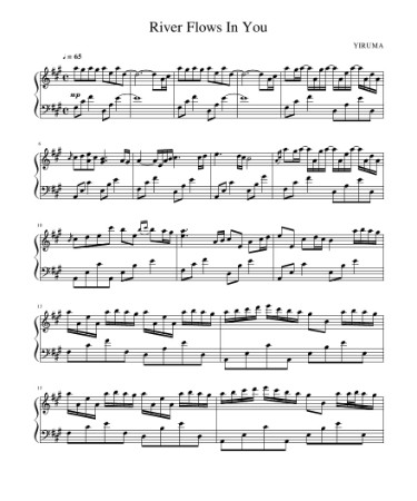 River Flows In You Sheet Music PDF