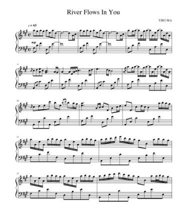 river flows in you sheet music free