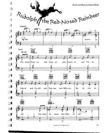 Rudolph The Red Nosed Reindeer Sheet Music Pdf Scouting Web