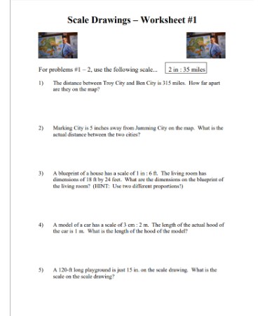 Scale Drawing Worksheet PDF