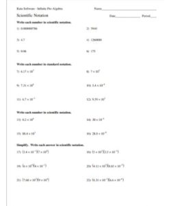 Scientific Notation Worksheet With Answers PDF - (PRINTABLE)