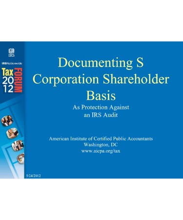 Shareholder Basis Worksheet PDF