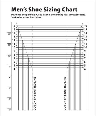 👞 Shoe Size Template PDF - Free Download (PRINTABLE)