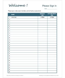 🛑 Sign In Sheet Template PDF Free Download (PRINTABLE)