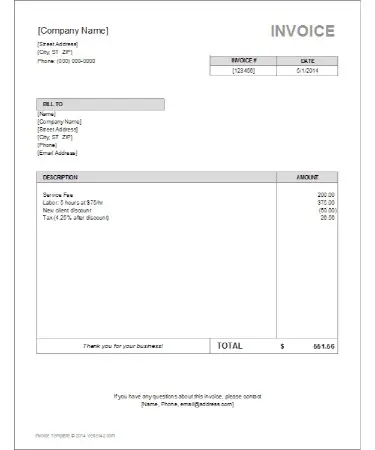 Simple Invoice Template PDF