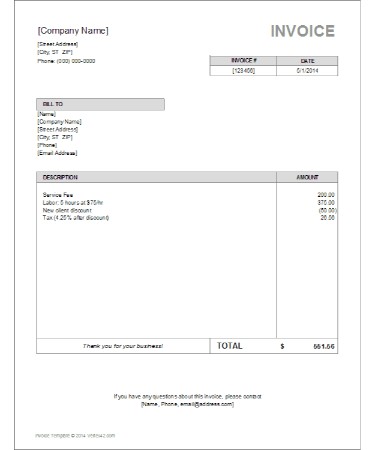 simple invoice template