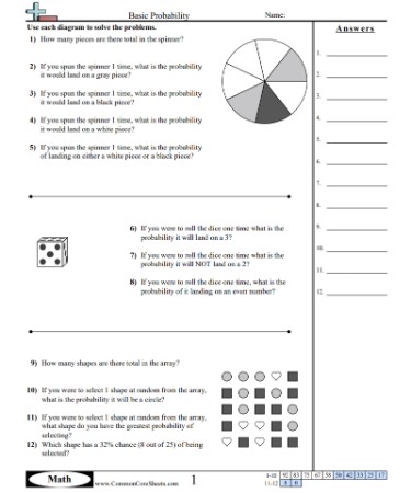 Simple Probability Worksheet PDF