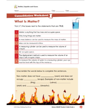 Solid Liquid Gas Worksheet PDF