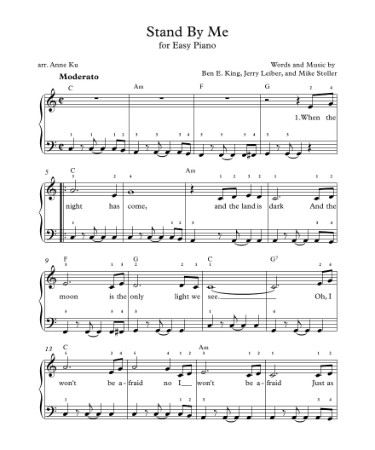 Stand By Me Sheet Music PDF​