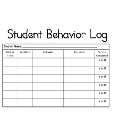 👩‍🎓 👩‍🎓 Student Behavior Log Template PDF - Free Download (PRINTABLE)