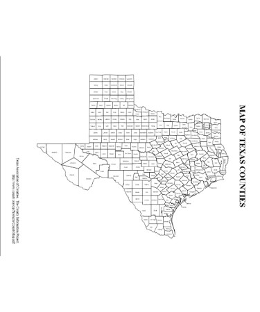 Texas Counties Map PDF