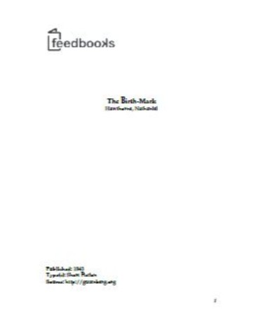 The Birthmark PDF