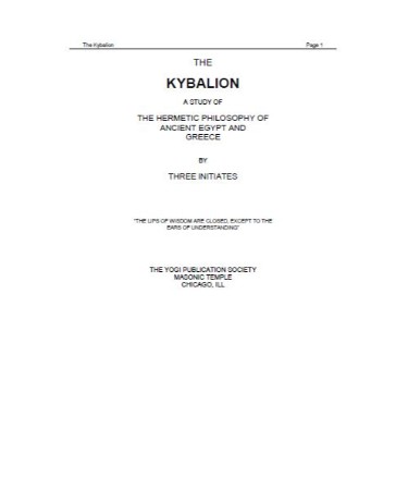 The Kybalion PDF