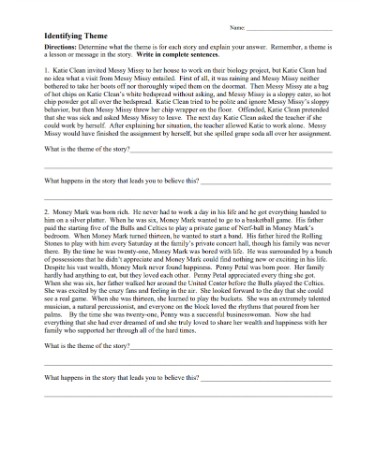 Theme Worksheet PDF