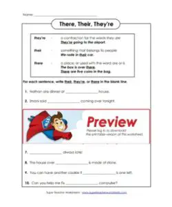🙅 There Their They're Worksheet PDF - Free Download (PRINTABLE)