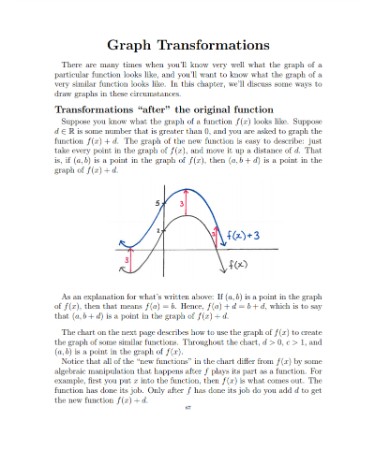 Transformation Of Functions Worksheet PDF