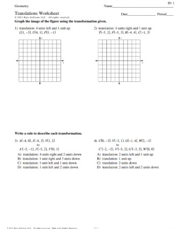 Translations Worksheet PDF