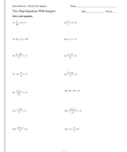 🕝 Two Step Equations Worksheet PDF - Free Download (PRINTABLE)