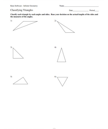 Types Of Triangles Worksheet PDF