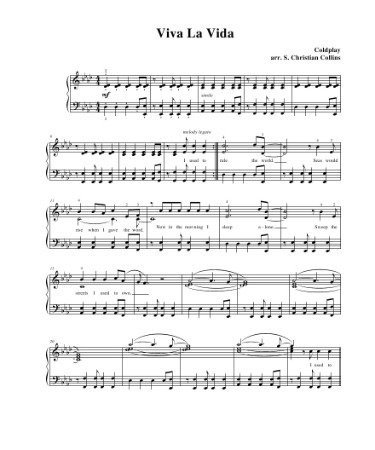Viva La Vida Piano Sheet Music PDF