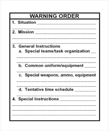 Warning Order Template PDF