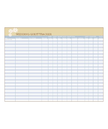 Wedding Guest List Template PDF