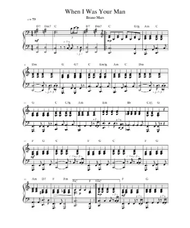 When I Was Your Man Piano Sheet Music PDF