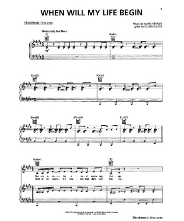 When Will My Life Begin Sheet Music PDF