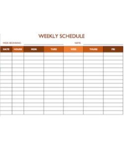 printable work schedule template