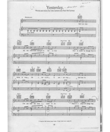 Yesterday Sheet Music PDF