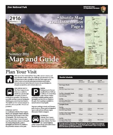 Zion National Park Map PDF